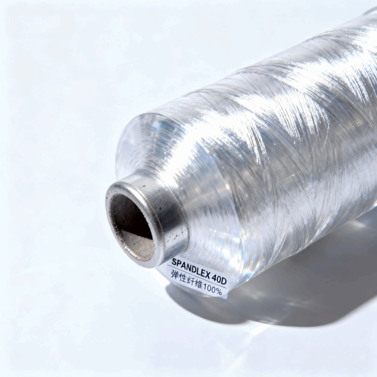 2025 11 24 9113 原氨纶纱线产品，透明或半透明的氨纶纱线卷轴，纱线呈现高弹性和光泽感，背景为纯白色...(1)